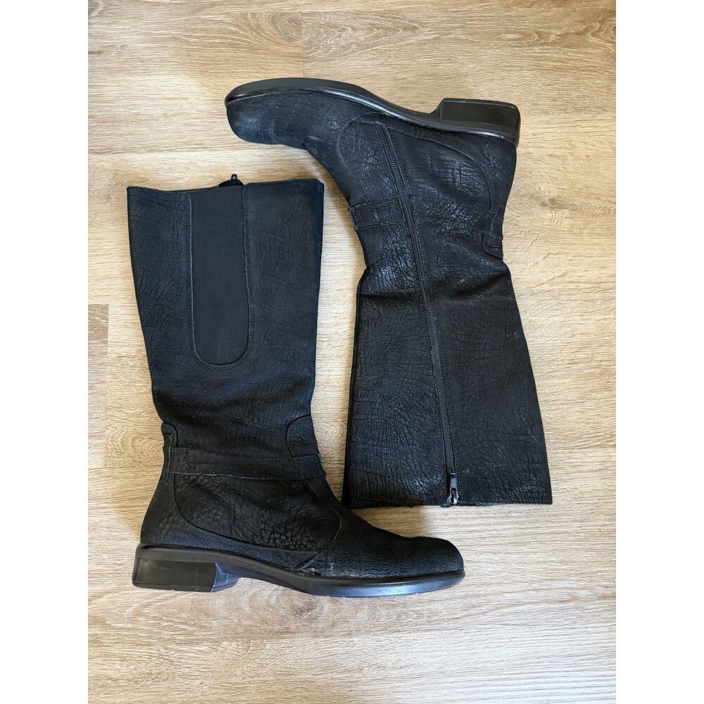 Naot Viento Women’s Black Leather Zip Up Boots Size 38 Mid Calf Fall Winter